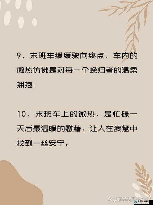 末班车上的微热夜晚：是心动还是错觉？